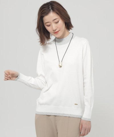 【1枚でもコートインでも！】【ウォッシャブル】ハイゲージカラーブロックニット