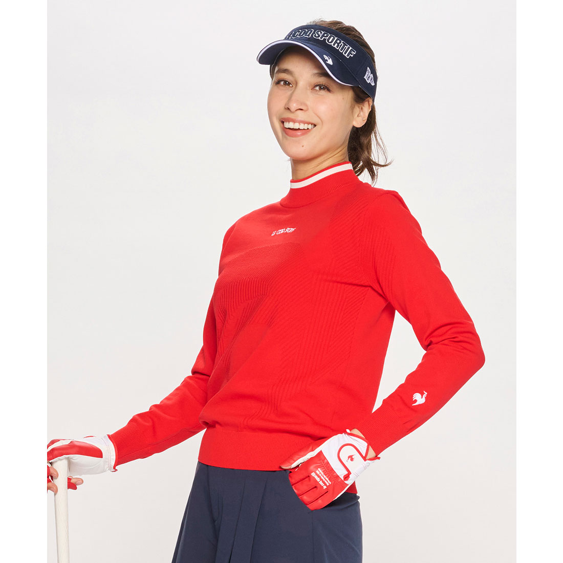 lecoqsportifgolf ルコックスポルティフ ゴルフ le coq sportif golf モックネッ レッド LL lecoqsportifgolf ルコックスポルティフ ゴルフ le coq sportif golf モックネッ レッド LL