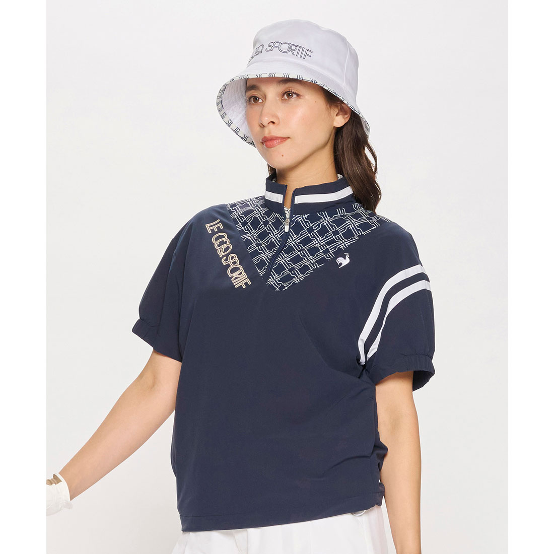 lecoqsportifgolf ルコックスポルティフ ゴルフ le coq sportif golf 半袖ブルゾ ネイビー M lecoqsportifgolf ルコックスポルティフ ゴルフ le coq sportif golf 半袖ブルゾ ネイビー M