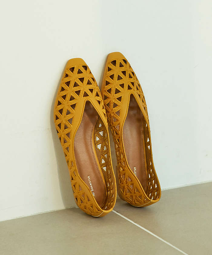 AuBANNISTER 【40周年】【Vibram/ヴィブラムソール】フラットパンプス イエロー 39 AuBANNISTER 【40周年】【Vibram/ヴィブラムソール】フラットパンプス イエロー 39