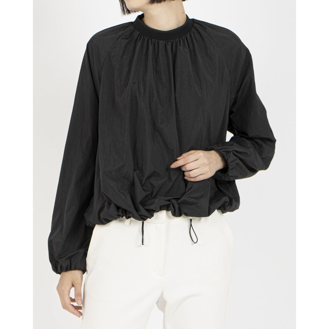 LANVINSPORT ランバン スポール LANVIN SPORT ギャザーデザインブルゾン ブラック 38 LANVINSPORT ランバン スポール LANVIN SPORT ギャザーデザインブルゾン ブラック 38