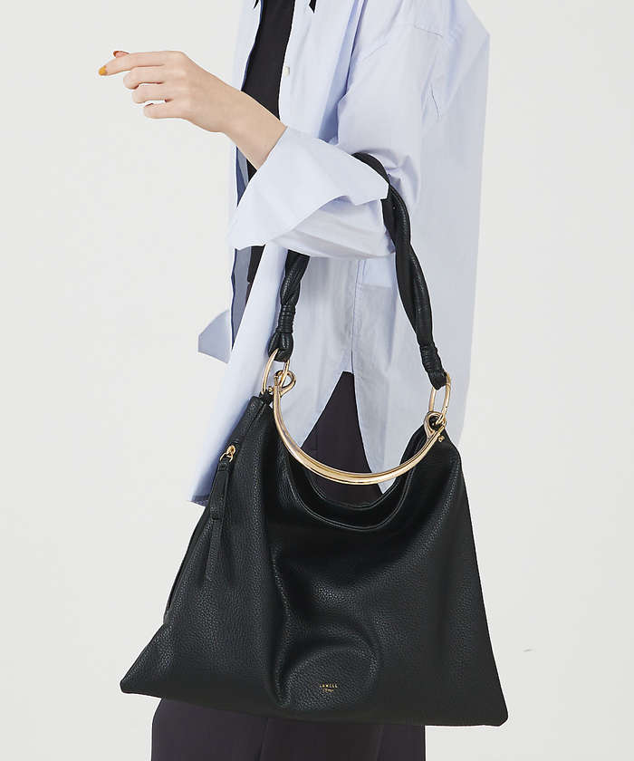 LOWELLThings 【STORY掲載】Mira/WハンドルHOBOワンショルダーバッグ ブラック F LOWELLThings 【STORY掲載】Mira/WハンドルHOBOワンショルダーバッグ ブラック F