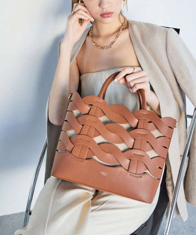 Corde/レザーウェービーメッシュ2WAYトートバッグ