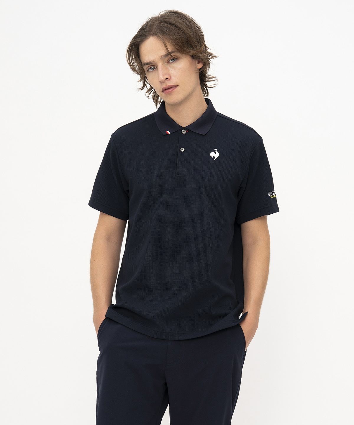 lecoqsportif(ings) ルコックスポルティフ le coq sportif ヘランカカノコポロシャツ ネイビー L