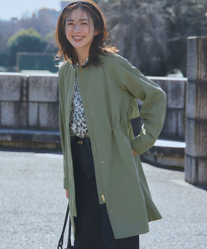 美品　23区 moessmer コート　ダークグリーン　Lサイズ相当　ウール　緑 滝沢眞規子さん着用/Oggi1月号掲載】MANTECOPure リバーコート