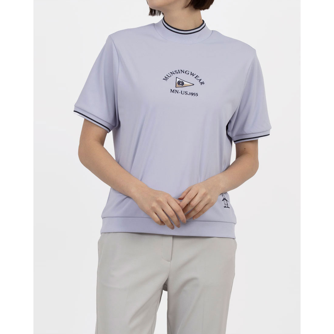 Munsingwear(ings) マンシングウェア Munsingwear Sunscreen NIR 裾リブ付き パープル LL Munsingwear(ings) マンシングウェア Munsingwear Sunscreen NIR 裾リブ付き パープル LL