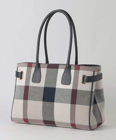 クレストブリッジチェックキャンバスハトメトート