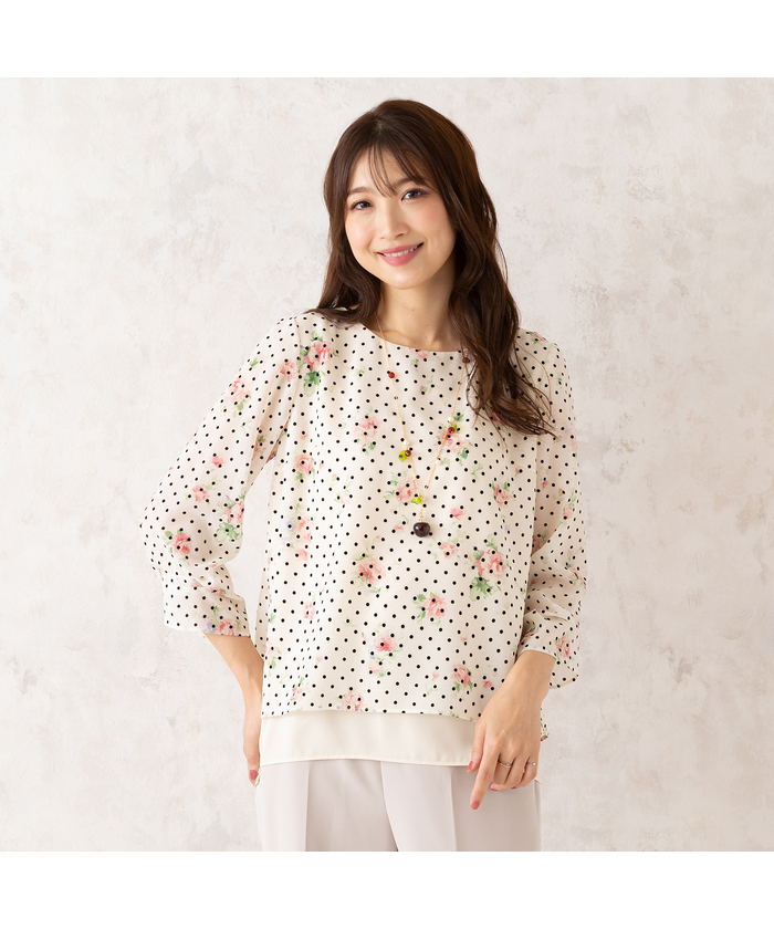 ローズティアラ RoseTiara 大きいサイズ 46 レディースブラウス