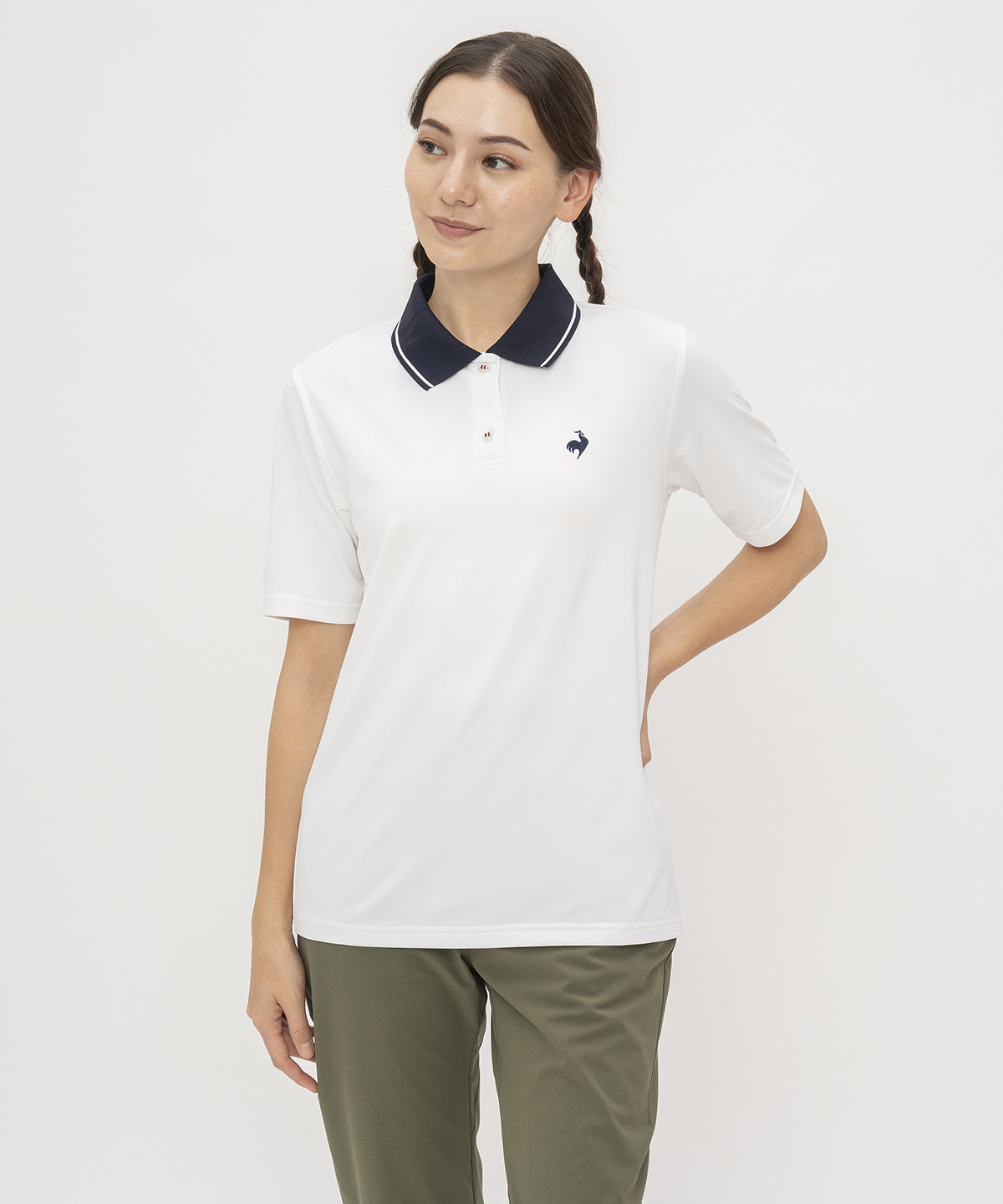 lecoqsportif(ings) ルコックスポルティフ le coq sportif サンスクリーンNIRポロシャ ホワイト O lecoqsportif(ings) ルコックスポルティフ le coq sportif サンスクリーンNIRポロシャ ホワイト O