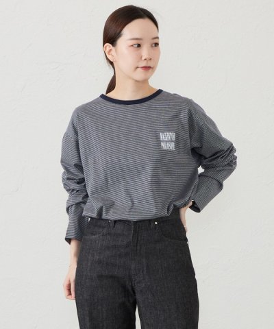 GREY LABEL SHARP LOGO ボーダーロンT