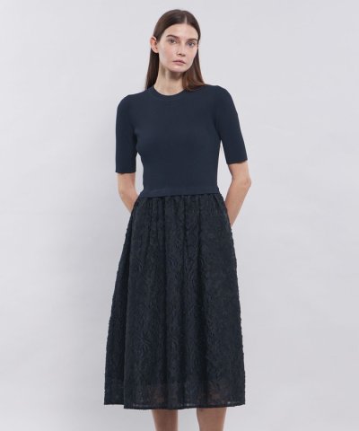 【La maglia】 ジャカードコンビニットドレス