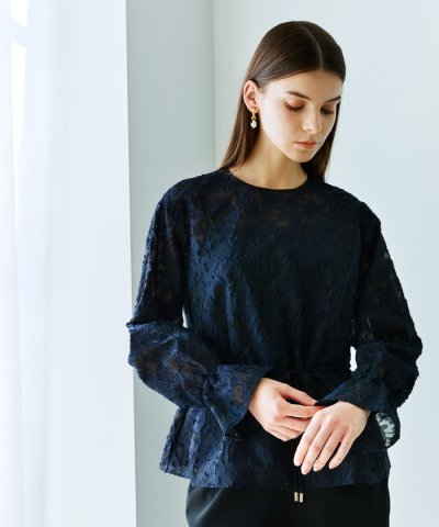 シアーフィオーレジャカード ペプラムブラウス