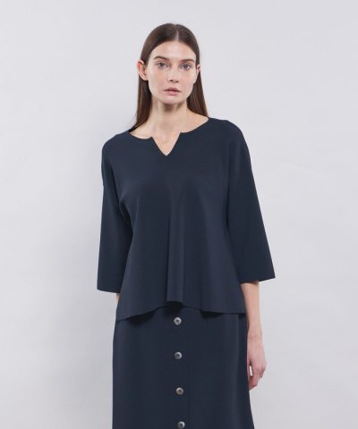 【La maglia】 キーネックニットプルオーバー