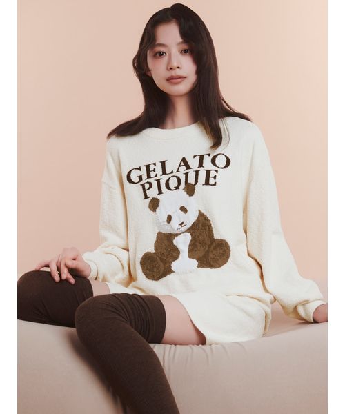 GELATO PIQUE パンダ柄ニット＆ショートパンツセット 新品 ジェラートピケ パンダ柄 Tシャツ ショートパンツ セット