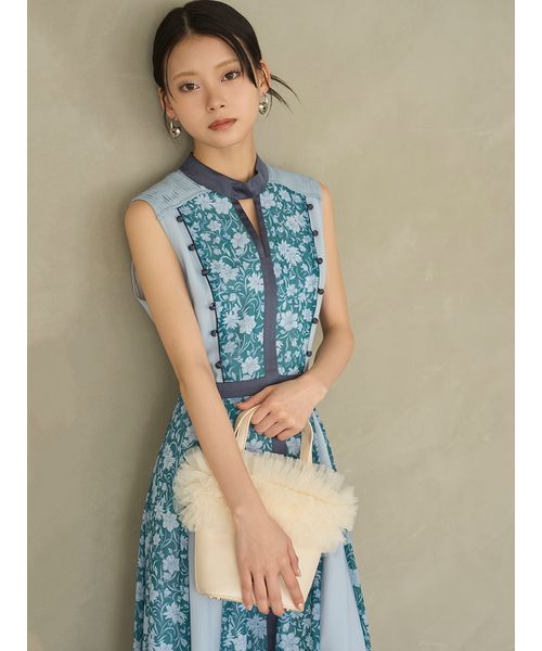 【関税込】ダイアン★素敵★シフォン ワンピース ギャザーシェイプロングシフォンワンピース（ドレス）｜Lace
