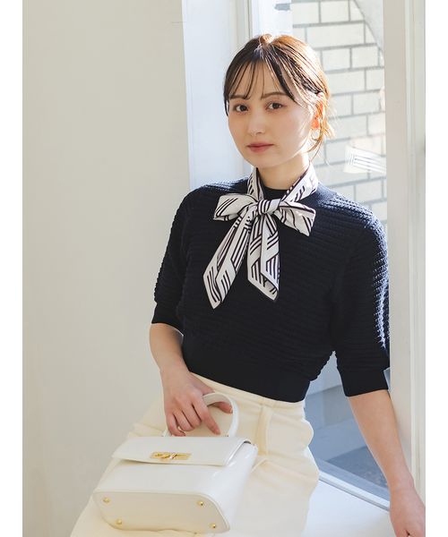 SNIDEL ニット セーター Sustainable襟付きシアーニットプル