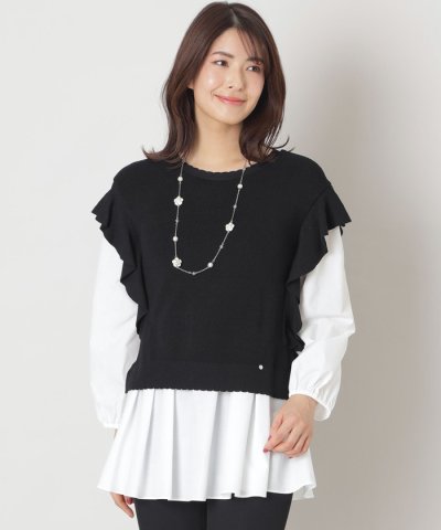 タイプライターブラウスレイヤー ニット