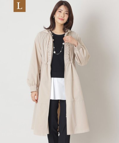 【L】フーデッドティアード コート