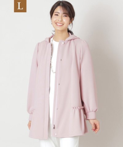 【L】ストレッチライトダンボールニット フーデッドコート