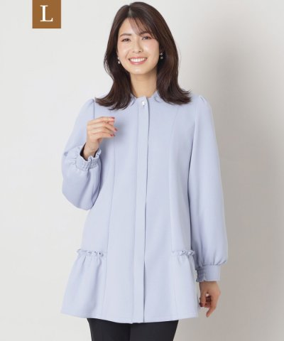 【L】ストレッチライトダンボールニット フーデッドコート
