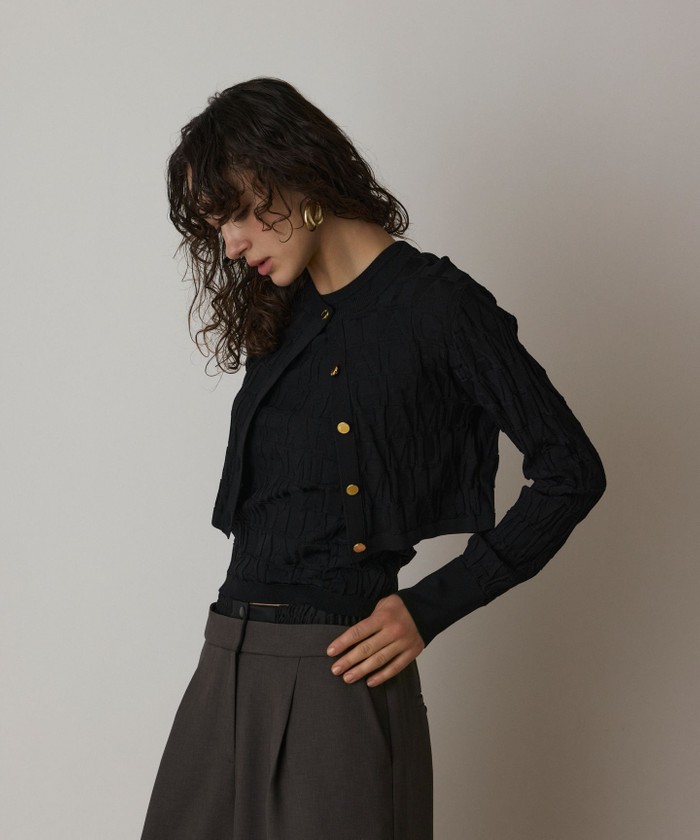 GRACE CONTINENTAL - 専用☆パフニットカーディガン ネイビー trim_ofgrc_item9796047cb2b711e