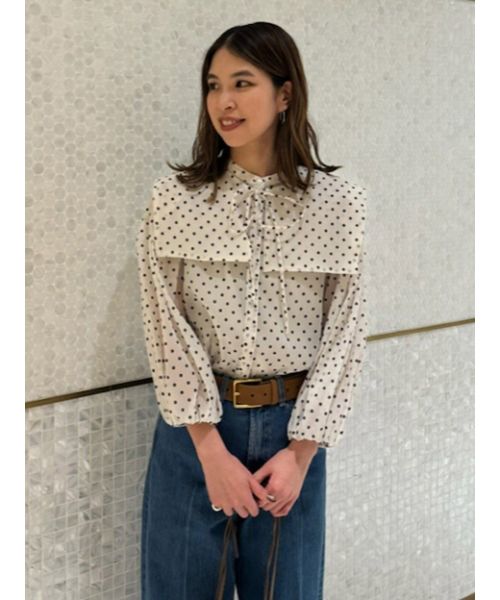 新品　ミラオーウェン MilaOwen 付け衿　ブラウス　シャツ 楽天市場】【SALE／50%OFF】付け衿袖ボリュームスタンドカラー