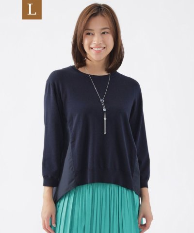 【L】【ウォッシャブル】ファインゲージコンビニットプルオーバー