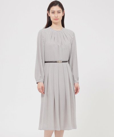 【Nikkei magazine掲載】【ウォッシャブル】幾何プリント　ワンピース