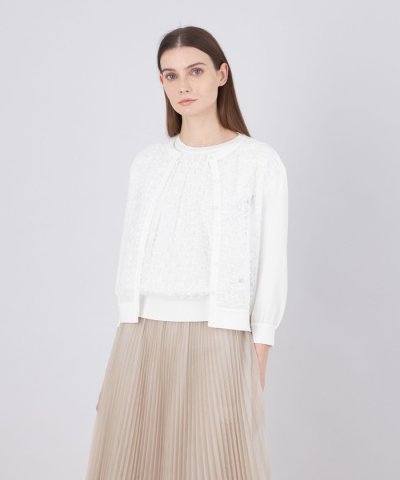 リバーレースコンビ ニットカーディガン