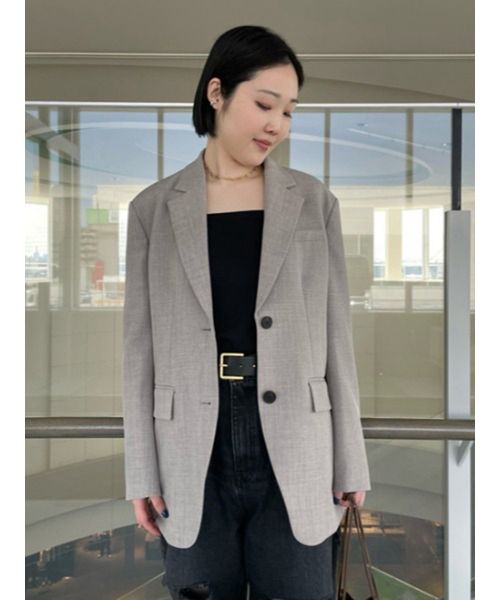 ドライタッチワイドショルダージャケット(507913630)｜阪急