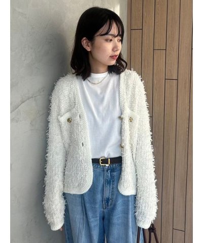 【WEB限定カラー】ニットツイードショートジャケット