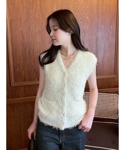 【WEB限定カラー】Vネックプルオーバーシャギーニットベスト【ウォッシャブル】