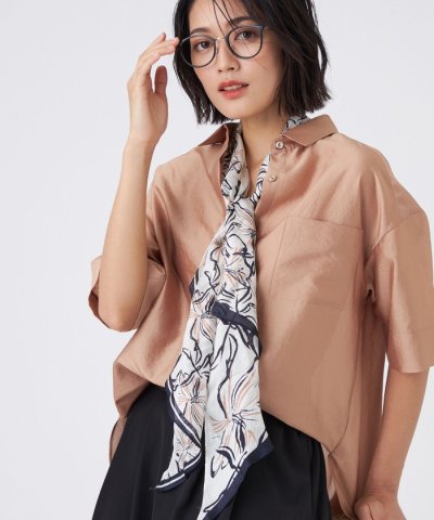 花柄シルクメッシュストール