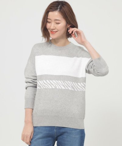 【ウォッシャブル】ゼブラボーダープルオーバーニット