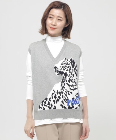 【ウォッシャブル】パンサーインターシャニットベスト