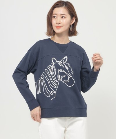 【ウォッシャブル】ゼブラコードエンブロイダリースウェット