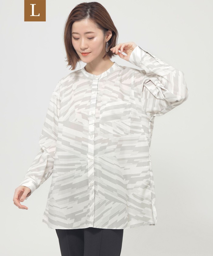 L】【ウォッシャブル】ランダムゼブラシャツ(507890250)｜阪急百貨店