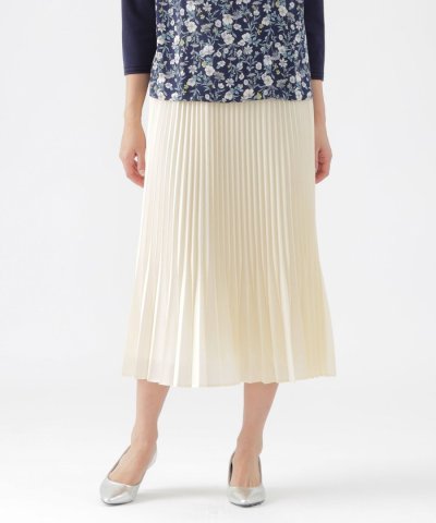 【ウォッシャブル】スパンローンミモレ丈スカート