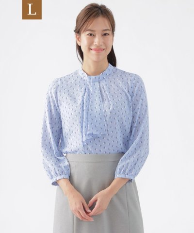 【L】【ウォッシャブル】【セットアップ対応】スピリットジオメプリントブラウス