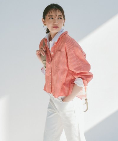 【洗える】CANCLINI クロップド テントライン シャツ