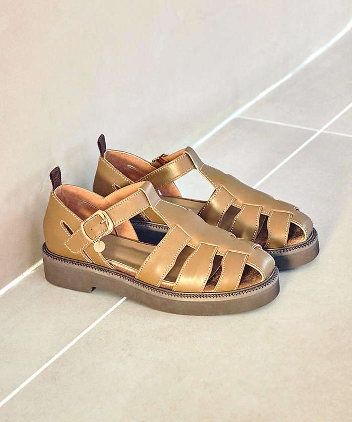 AuBANNISTER チャームベルトグルカサンダル グレージュ 39