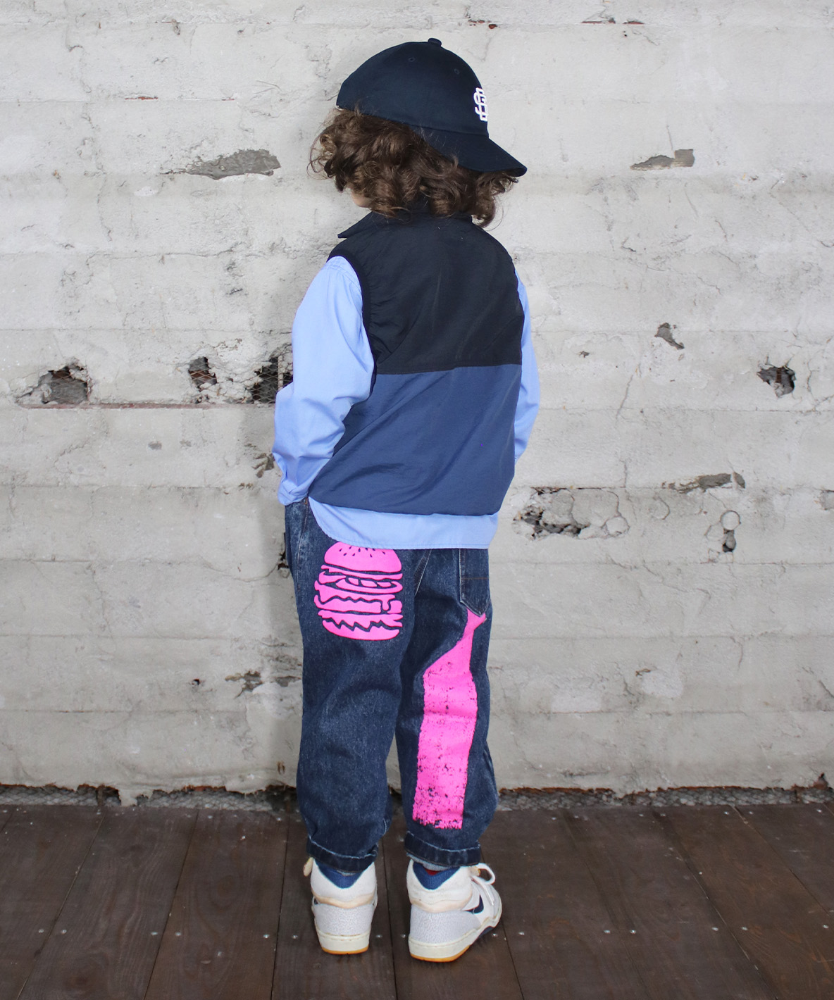 GROOVYCOLORS グルーヴィーカラーズ GROOVY COLORS Denim HAMBURGER ネイビー 100cm GROOVYCOLORS グルーヴィーカラーズ GROOVY COLORS Denim HAMBURGER ネイビー 100cm