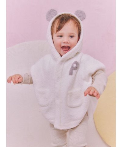 【限定カラーあり】【BABY】パウダーアニマルポンチョ