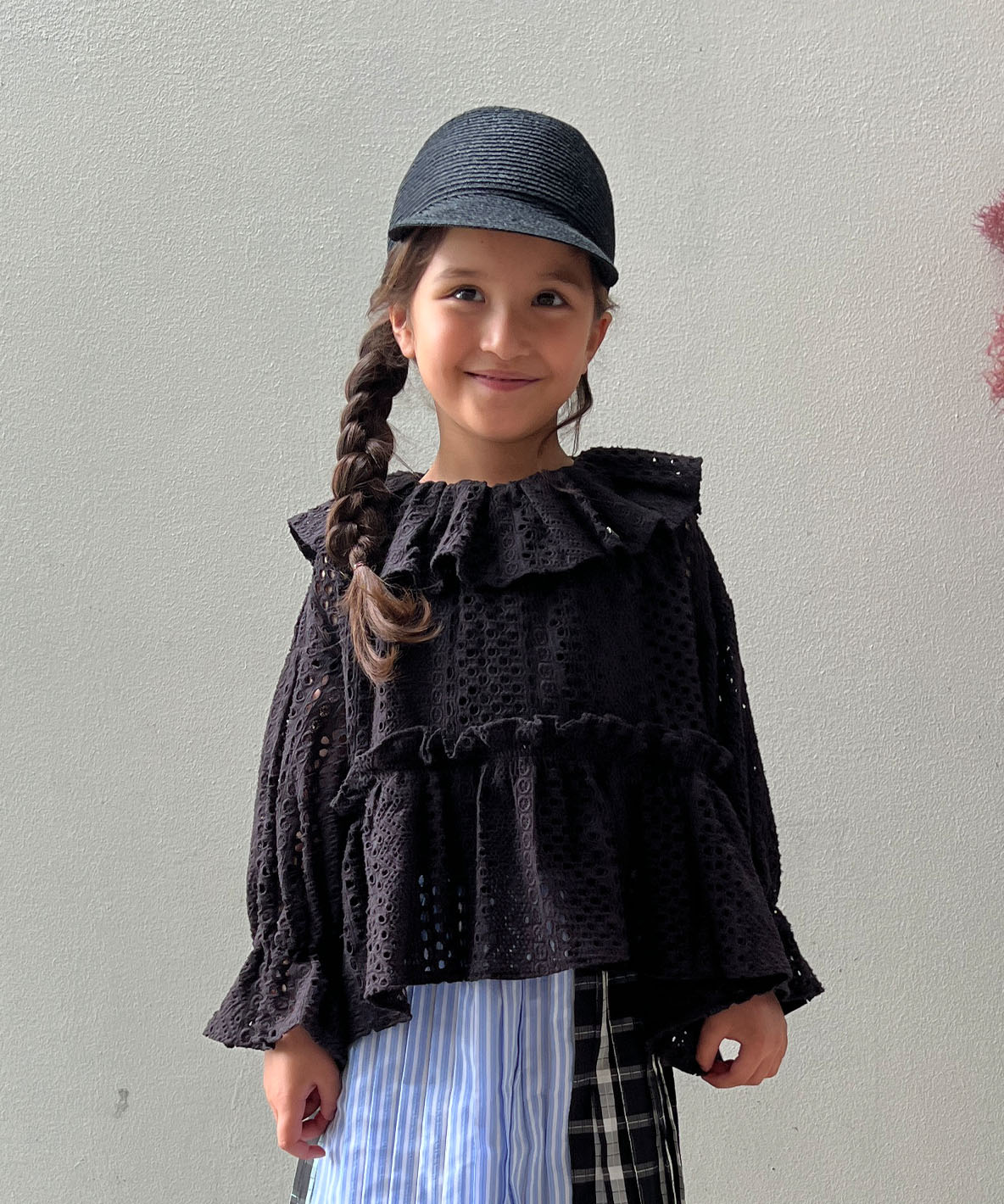 FITH フィス FITH Cutwork Lacy Smocked Blouse ブラック 110cm