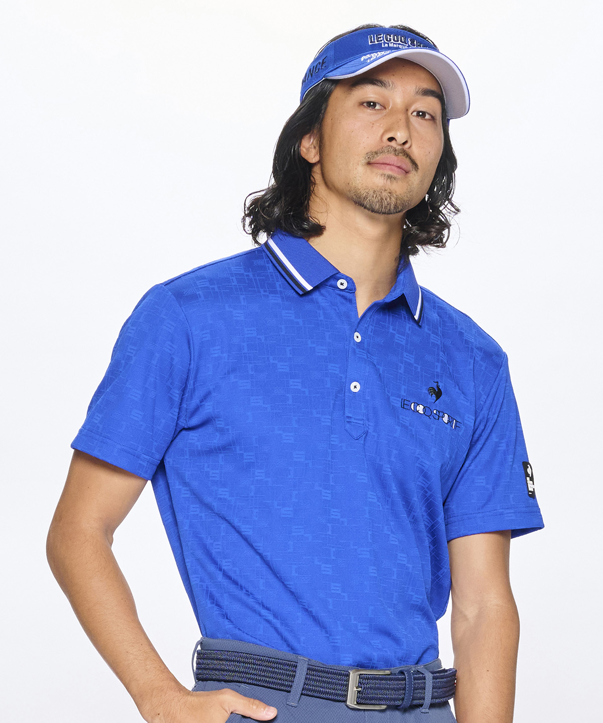 lecoqsportifgolf ルコックスポルティフ ゴルフ le coq sportif golf カラーブロ ブルー LL lecoqsportifgolf ルコックスポルティフ ゴルフ le coq sportif golf カラーブロ ブルー LL