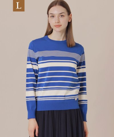 【L】イレギュラーボーダーニットプルオーバー