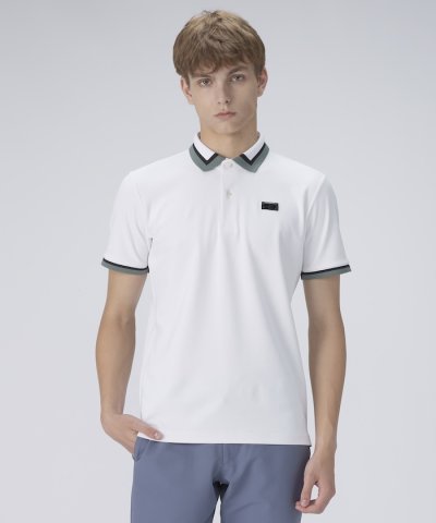 衿袖インターシャ半袖シャツ【接触冷感/ストレッチ/UV】