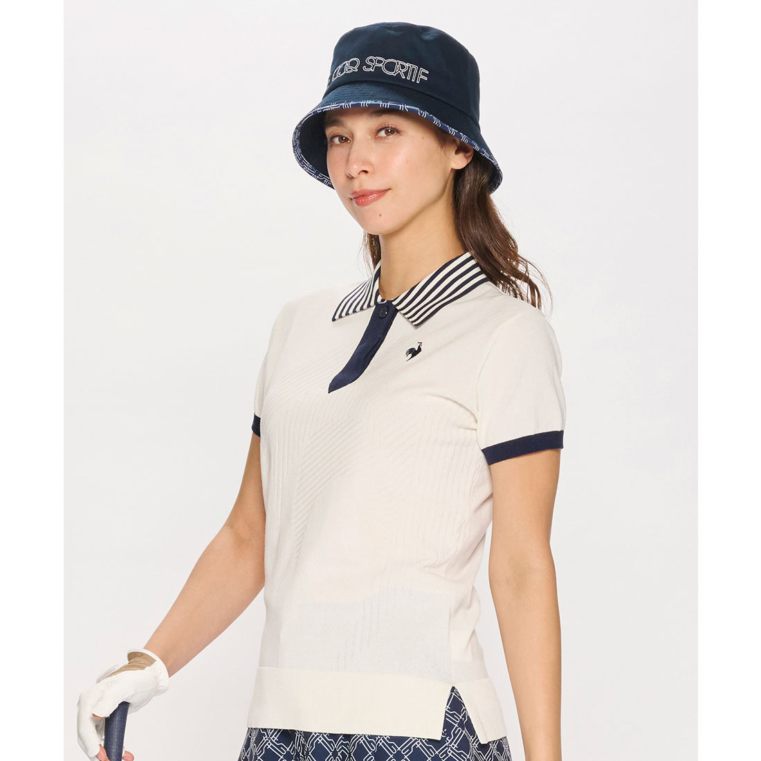 lecoqsportifgolf ルコックスポルティフ ゴルフ le coq sportif golf ニット半袖 ホワイト S lecoqsportifgolf ルコックスポルティフ ゴルフ le coq sportif golf ニット半袖 ホワイト S