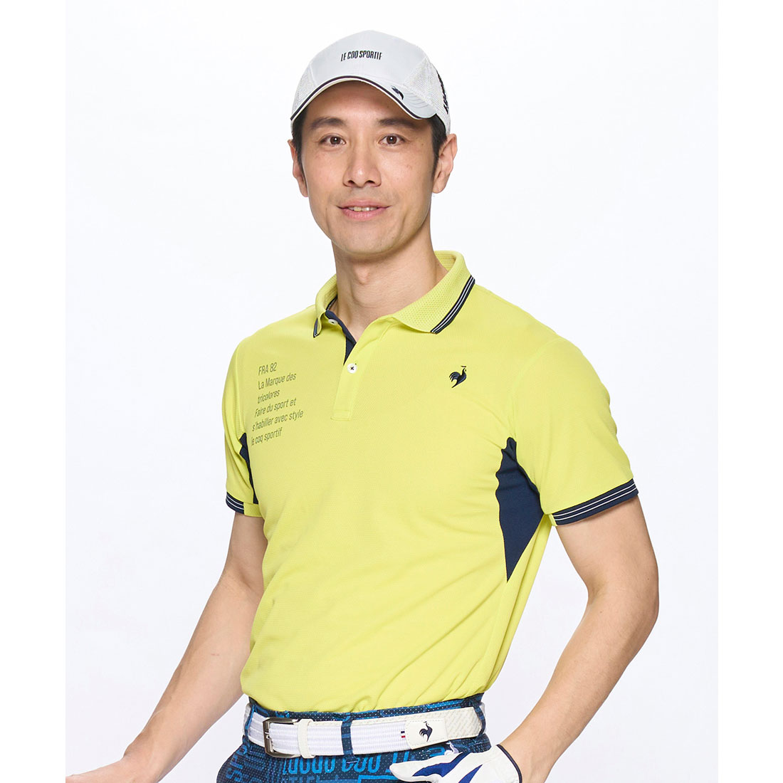 lecoqsportifgolf 接触冷感 部分メッシュベーシックデザイン半袖ポロシャツ ライム LL lecoqsportifgolf 接触冷感 部分メッシュベーシックデザイン半袖ポロシャツ ライム LL