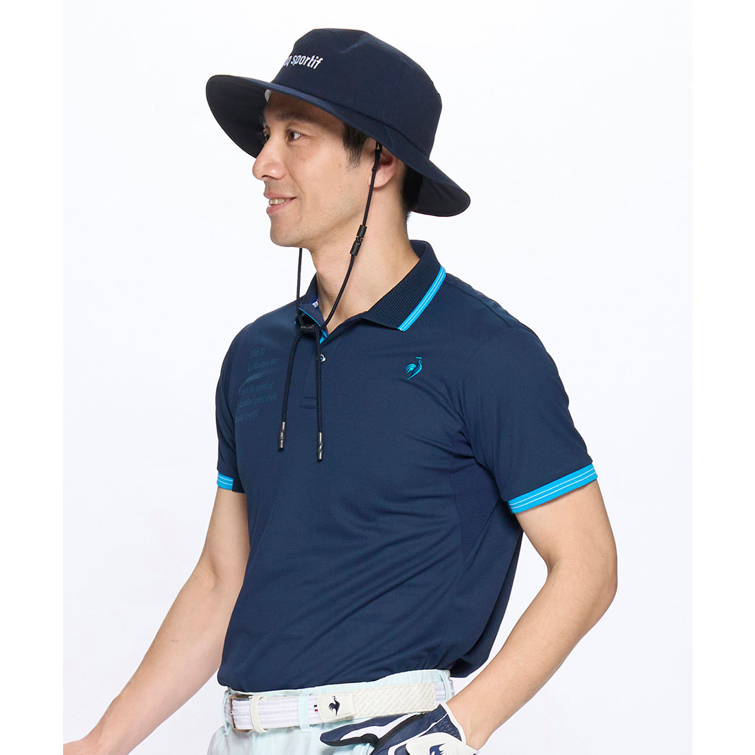 lecoqsportifgolf 接触冷感 部分メッシュベーシックデザイン半袖ポロシャツ ネイビー LL lecoqsportifgolf 接触冷感 部分メッシュベーシックデザイン半袖ポロシャツ ネイビー LL